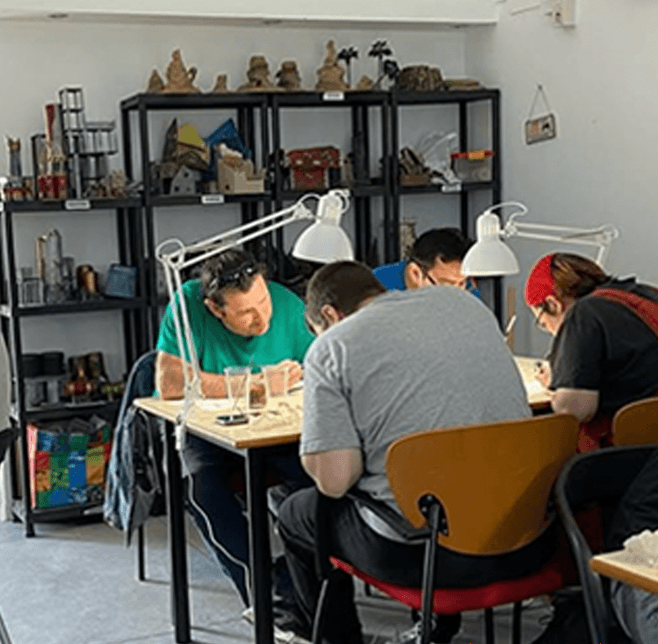 Taller de pintura de miniaturas de la asociación