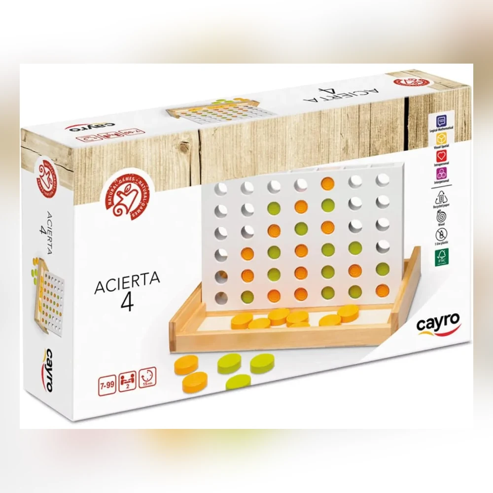 Caja del juego de mesa Acierta 4