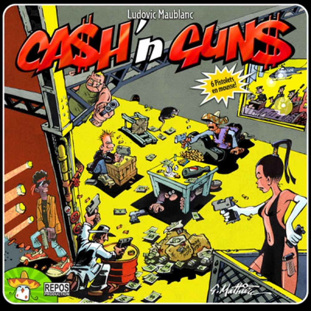 Caja del juego de mesa Cash 'n Guns