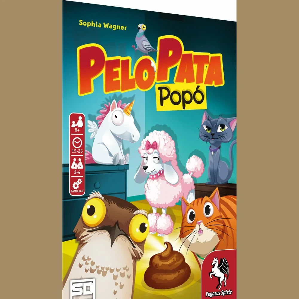 Caja del juego de mesa Pelo Pata Popó